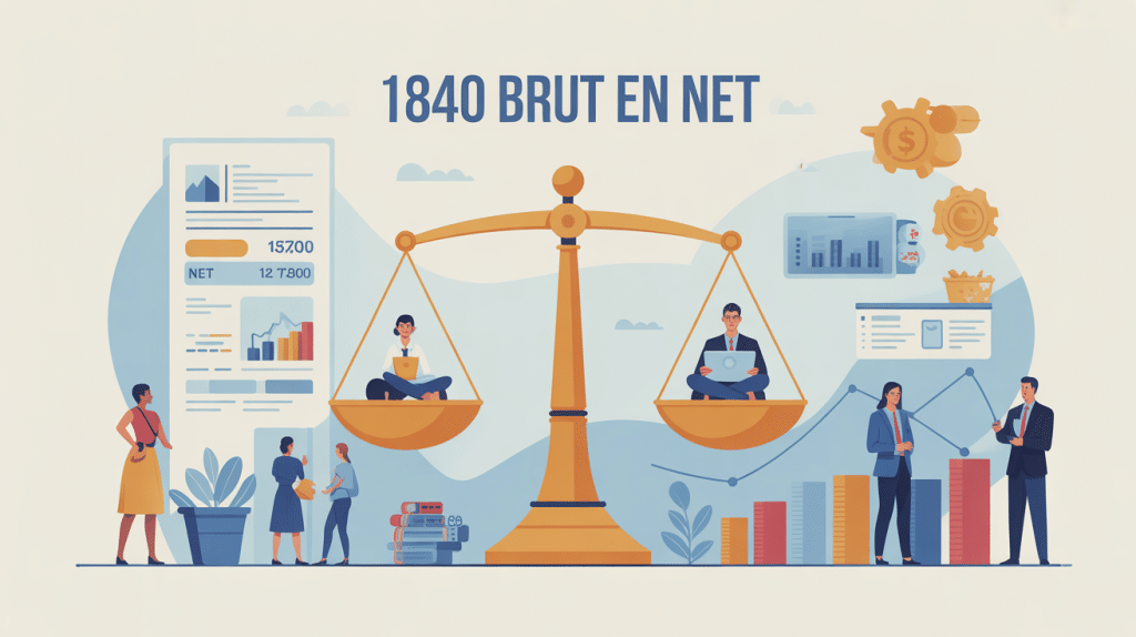 1840 brut en net, illustration moderne calcul salaire