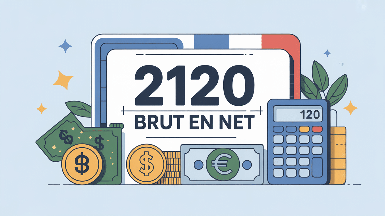 Illustration fiche de paie 2120 brut en net