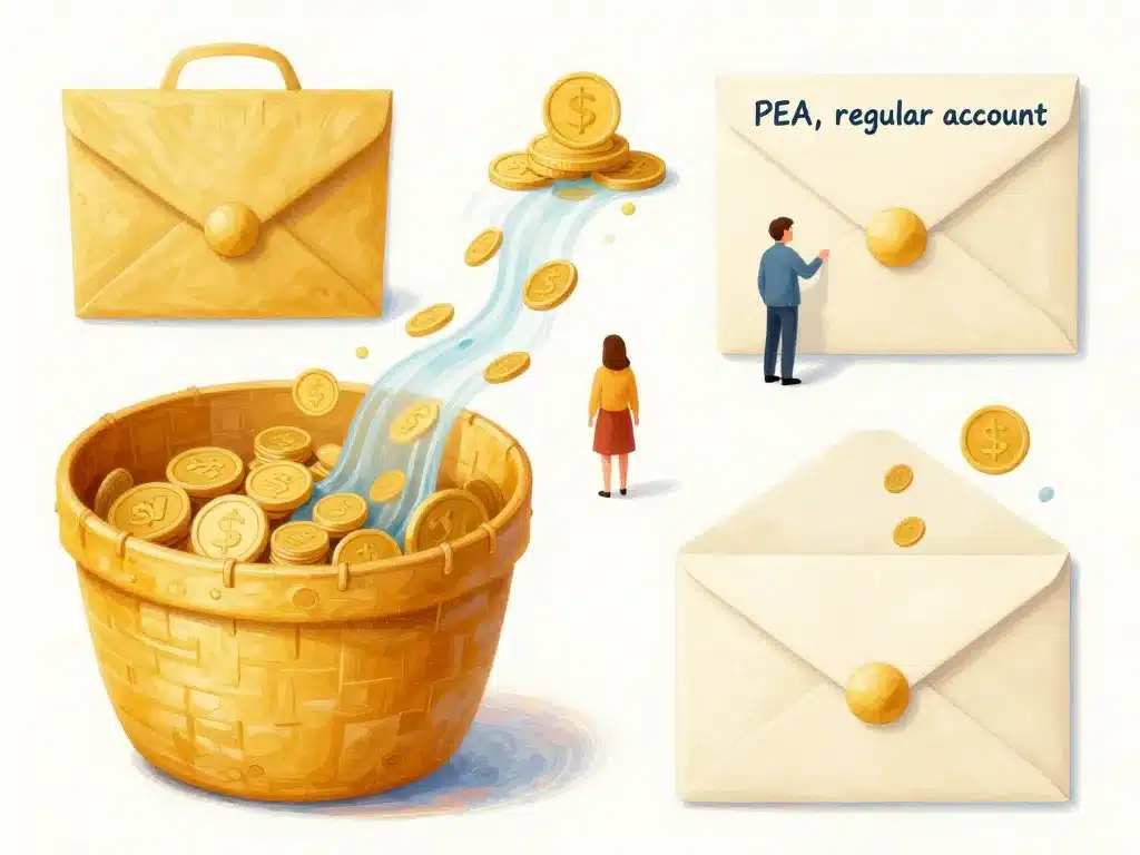 Métaphore action à dividende mensuel PEA stratégie revenus mensuels