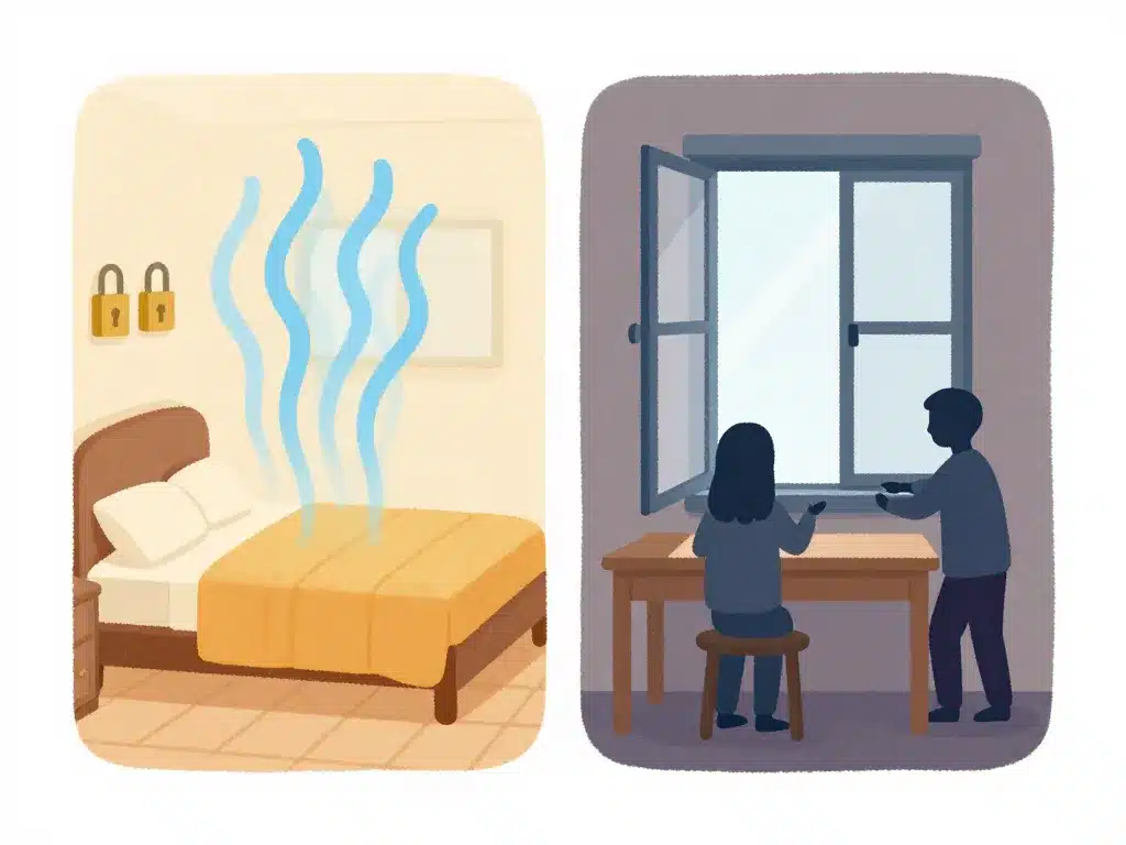 avantages ouvrant à la française et contraintes dans une pièce