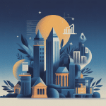 Illustration classement des banques privées, piliers financiers et symboles patrimoniaux