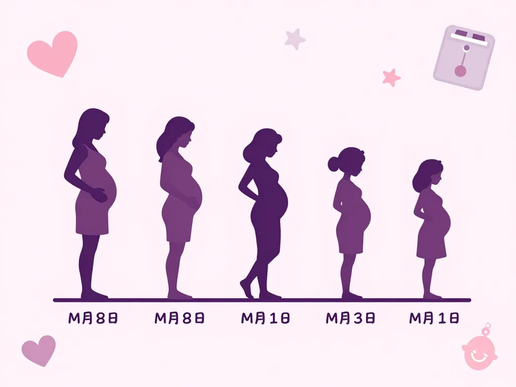 Timeline tableau prise de poids grossesse par mois, courbes physiologiques