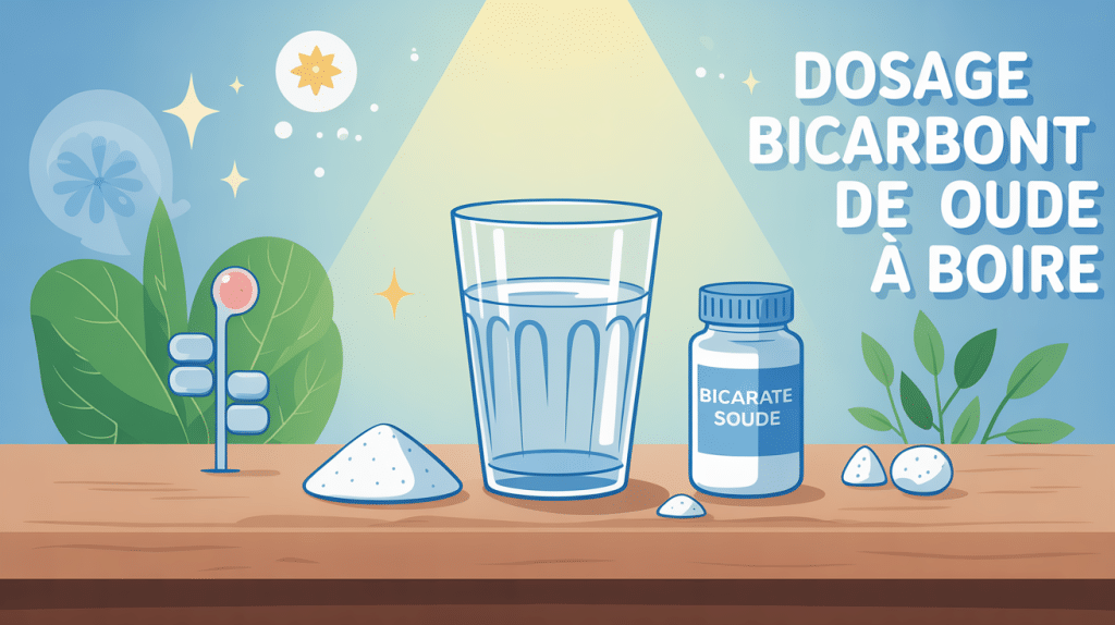dosage bicarbonate de soude a boire illustration verre avec cuillère