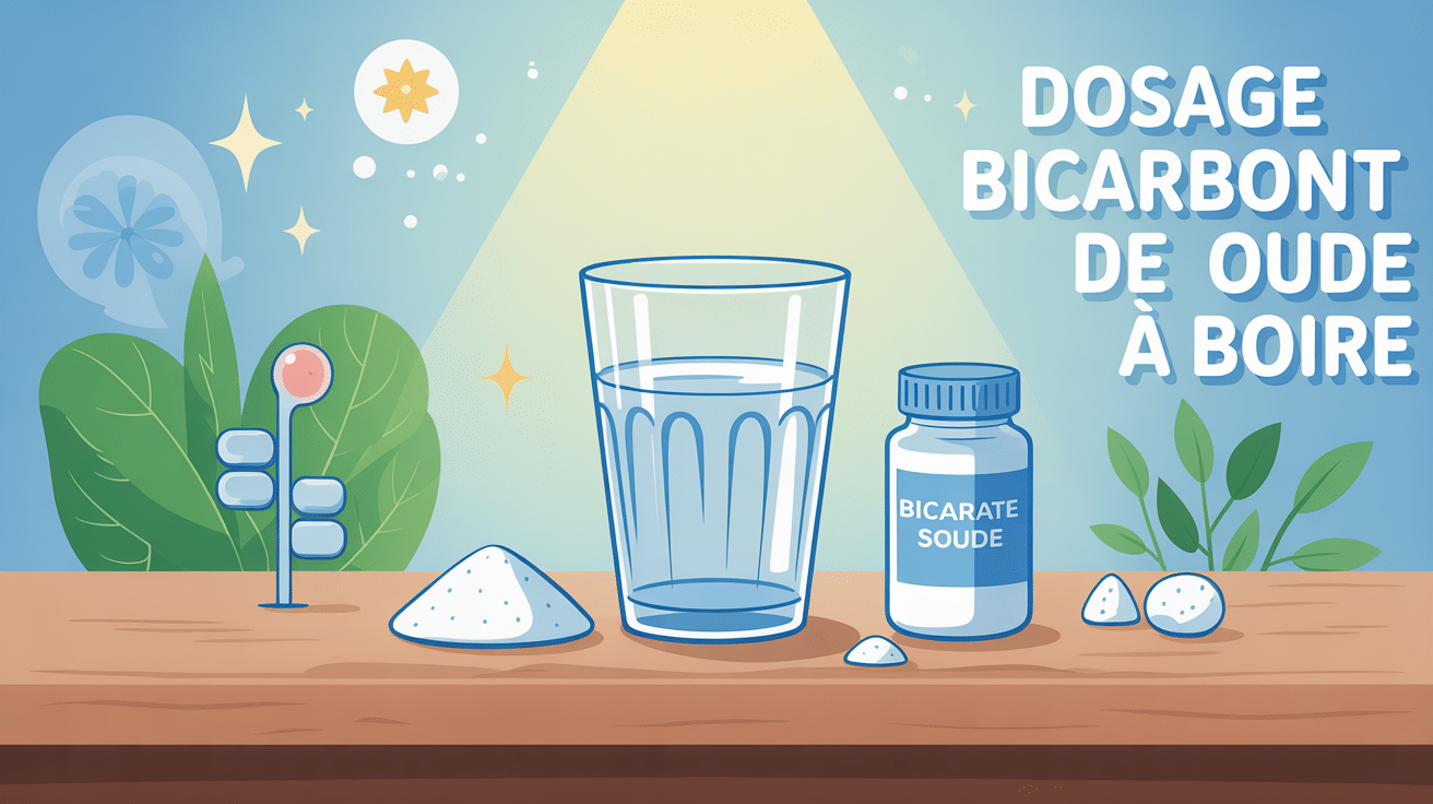 dosage bicarbonate de soude a boire illustration verre avec cuillère