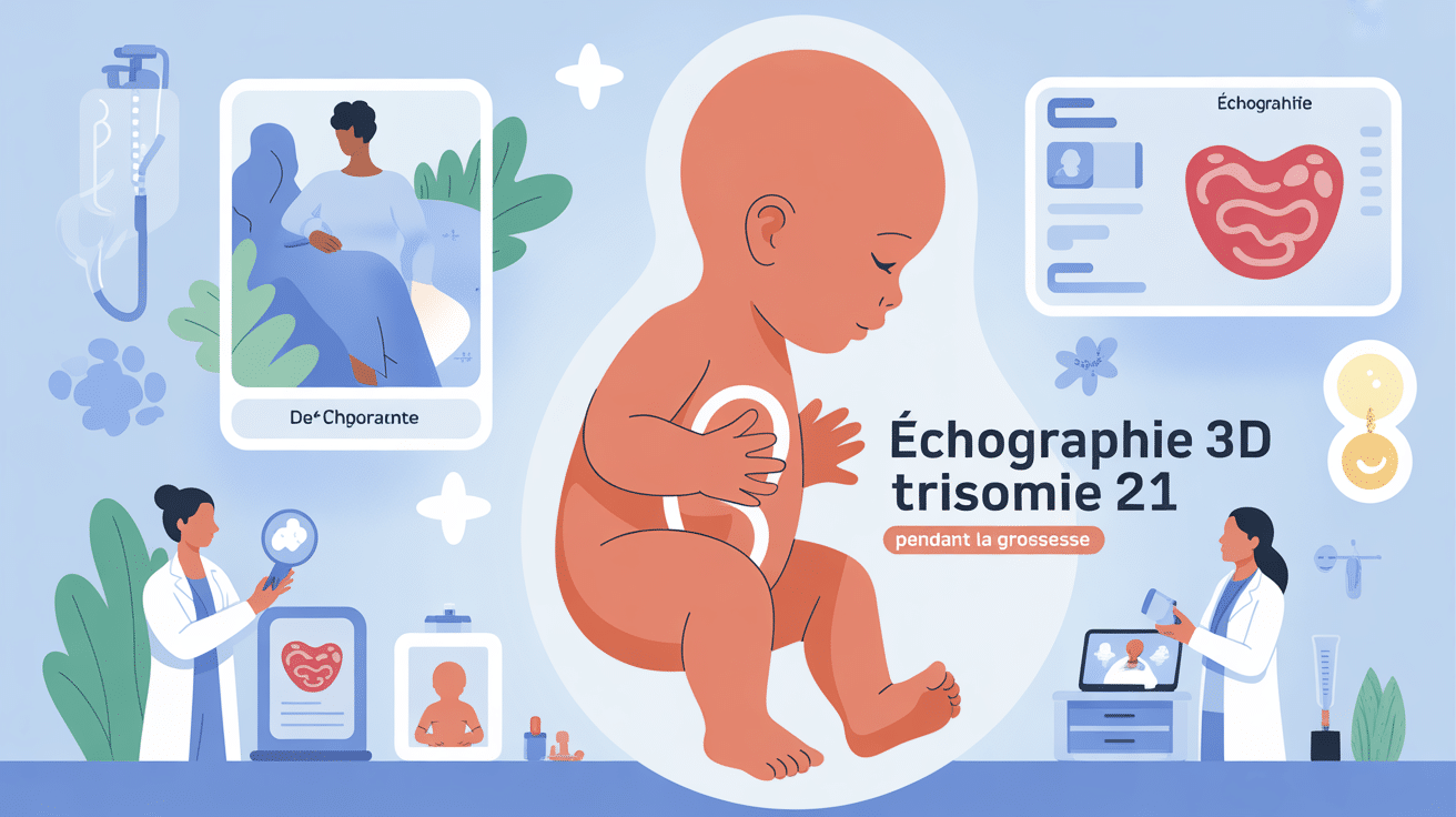 echo 3d bebe trisomique illustration depistage
