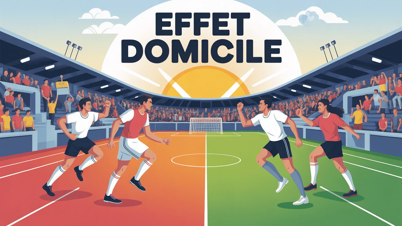 effet domicile illustration sportive avec stade et public en soutien
