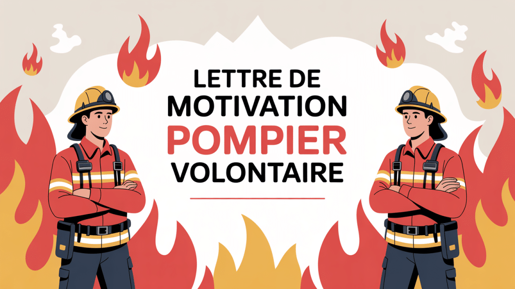 illustration lettre de motivation pompier volontaire ambiance feu et solidarité