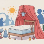 matelas lit parapluie illustration sécurité et confort