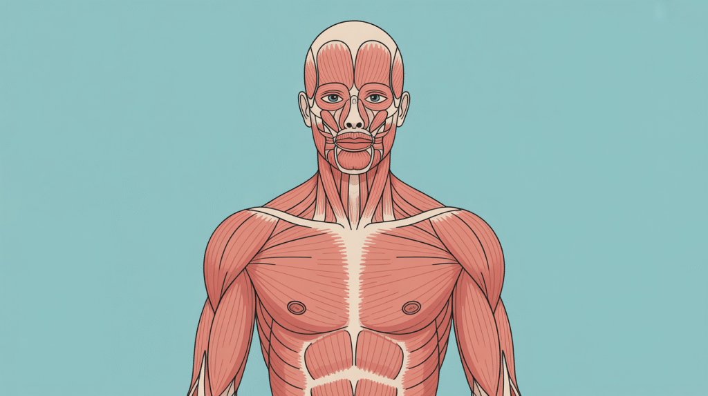 muscle du bassin anatomie vue globale stylisée
