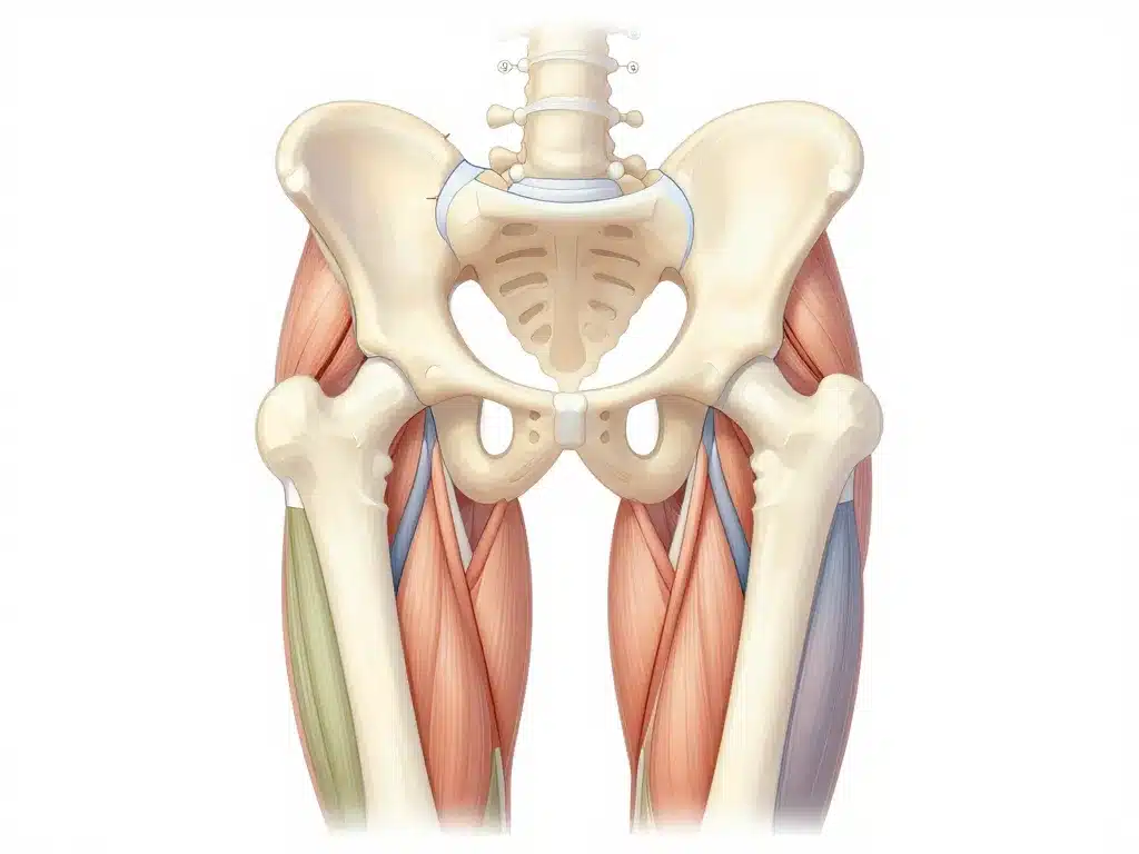 Diagramme anatomique des muscles de la hanche