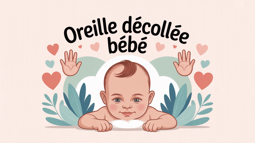 Illustration douce oreille décollée bébé ambiance rassurante