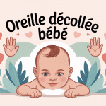 Illustration douce oreille décollée bébé ambiance rassurante