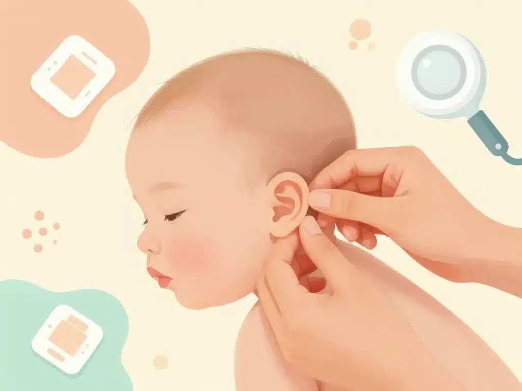 Illustration soins doux oreille décollée bébé