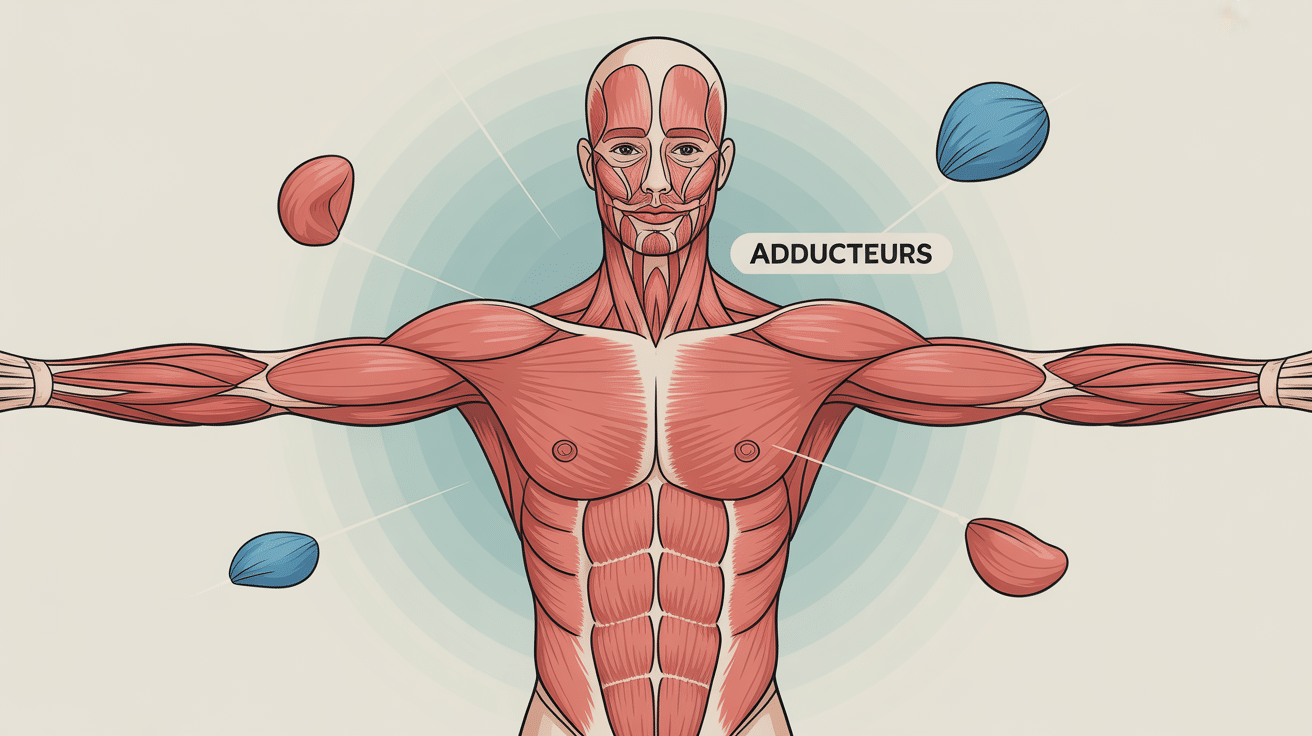 où se trouvent les adducteurs vue schématique