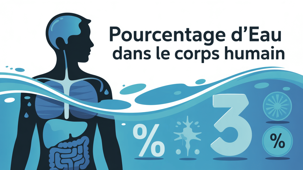 Illustration pourcentage d eau dans le corps humain chiffres clés
