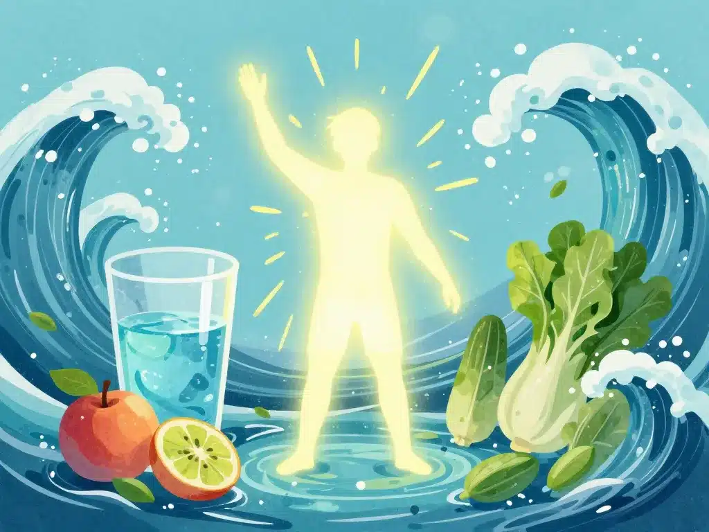 Illustration pourcentage d eau dans le corps humain hydratation quotidienne