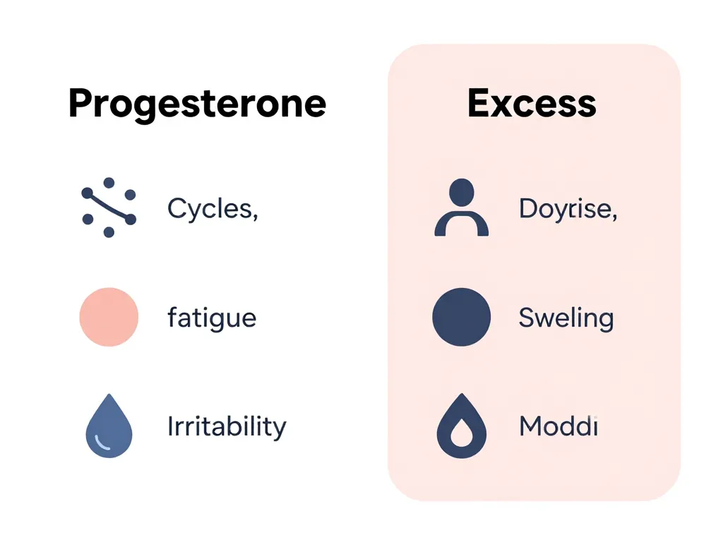 progesterone effet sur le corps, symptômes manque et excès