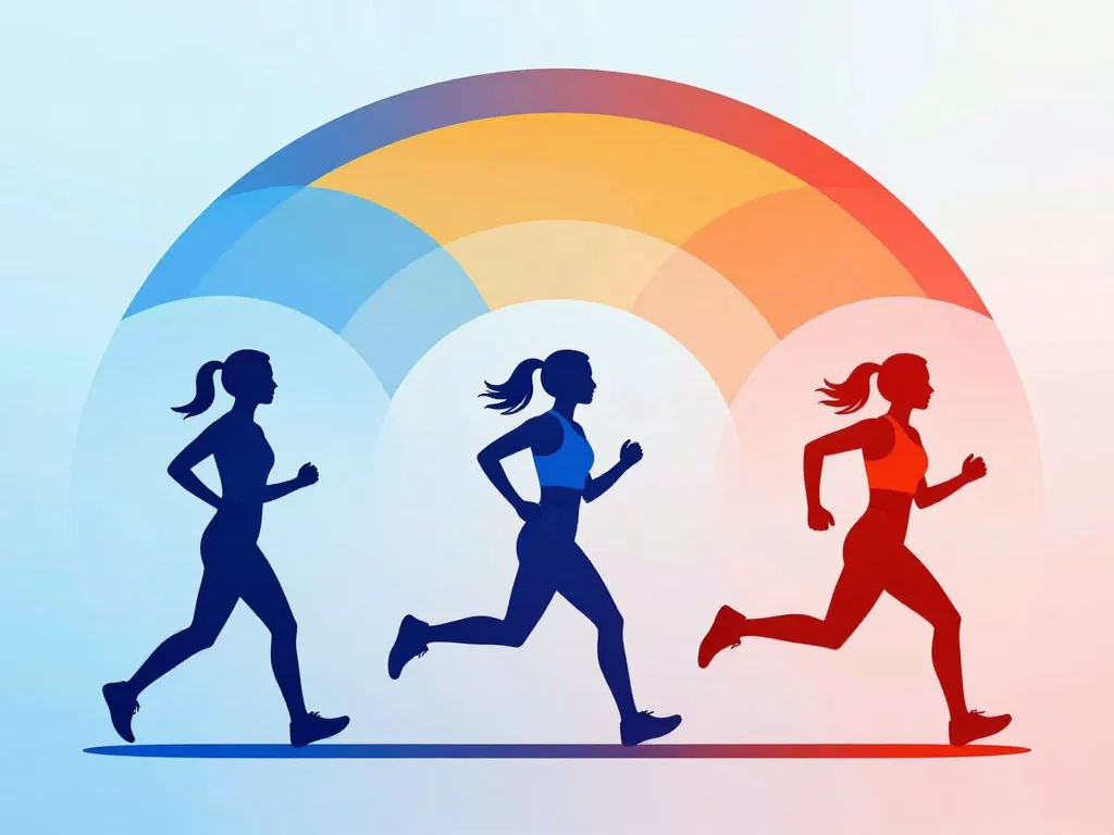 illustration zones d effort pulsations par minute femme