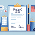 illustration moderne de récapitulatif de votre candidature signé validé