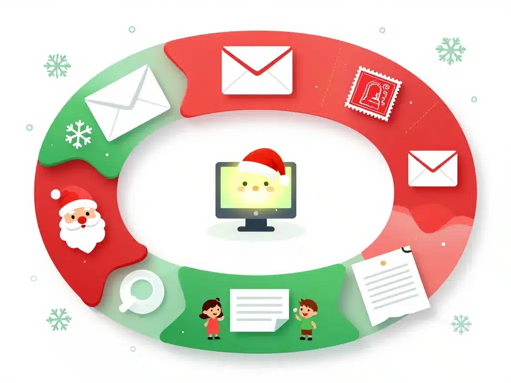 diagramme réponse du père noël personnalisé gratuite formats mail vidéo courrier