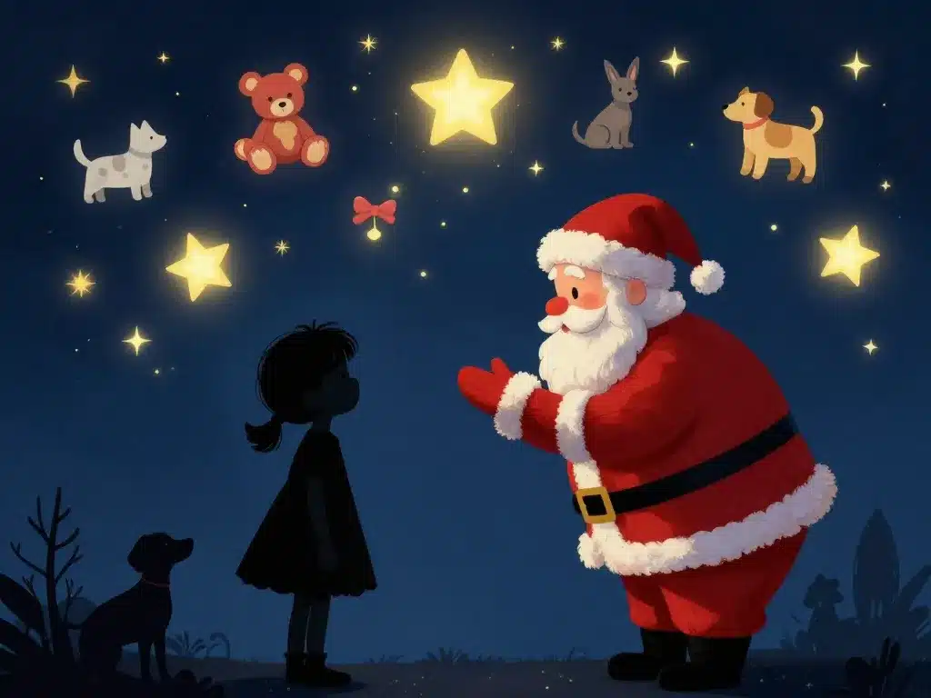 réponse du père noël personnalisé gratuite scène enfant et père noël magique