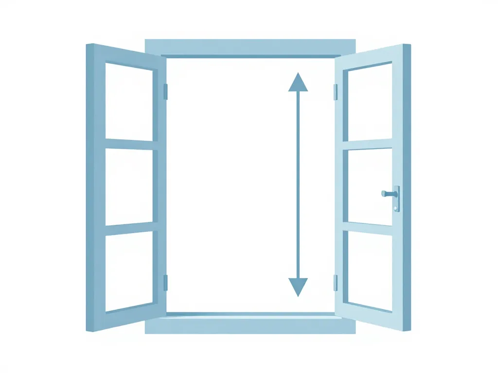 schéma ouvrant à la française fenêtre ouverture intérieure