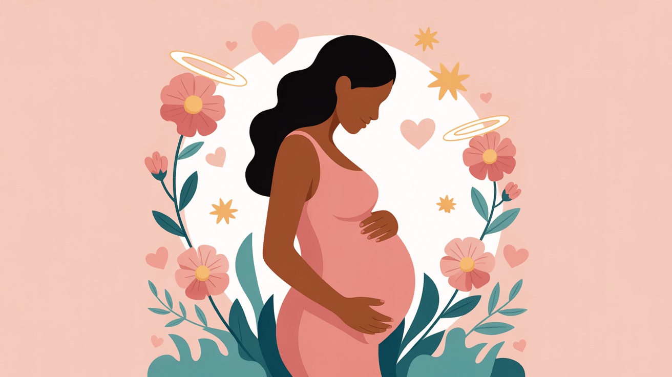 Sensation quand bébé à la tête en bas illustration ventre arrondi