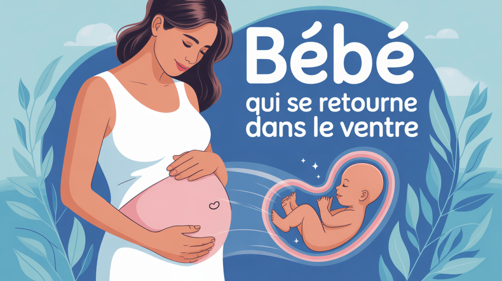 symptôme bébé qui se retourne dans le ventre graphique doux