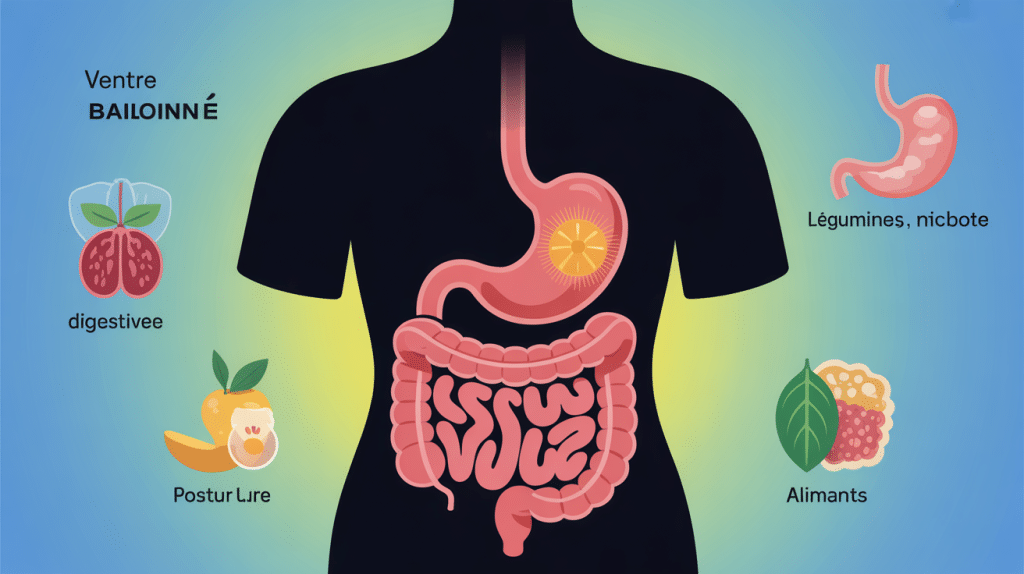 illustration vectorielle ventre ballonne et gonfle moderne
