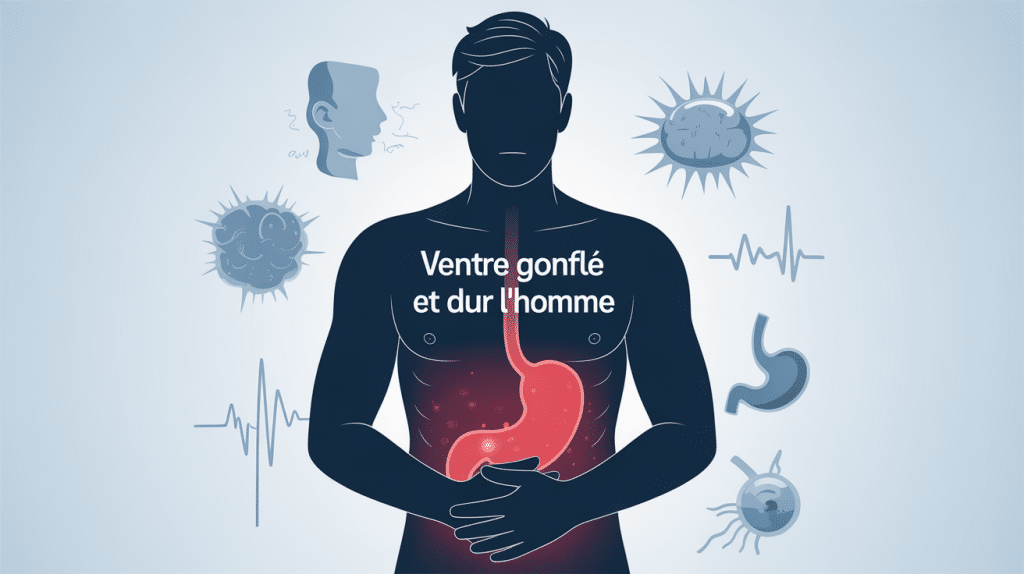 ventre gonfle dur homme image diagnostique