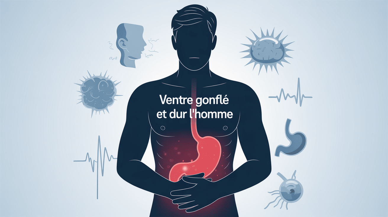 ventre gonfle dur homme image diagnostique