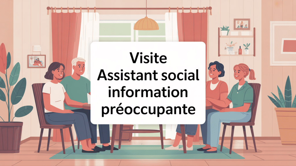 visite assistant social information préoccupante illustration famille