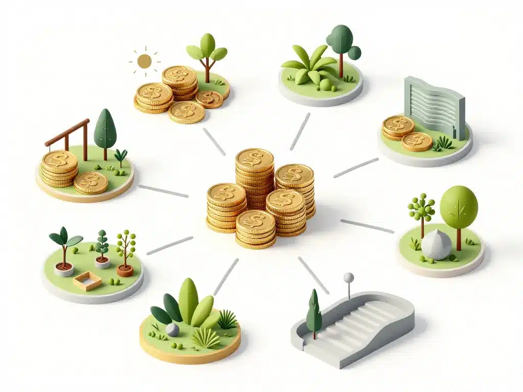 Graphique sur coûts et facteurs architecte-paysagiste