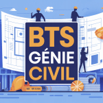 illustration bts en genie civil étudiants plans chantier