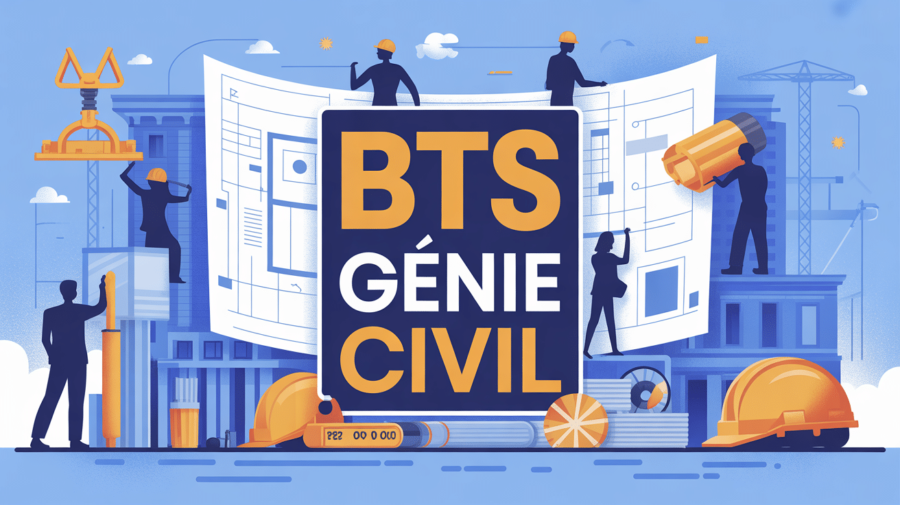illustration bts en genie civil étudiants plans chantier