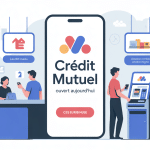 Crédit Mutuel ouvert aujourd hui illustration agence banque physique et en ligne