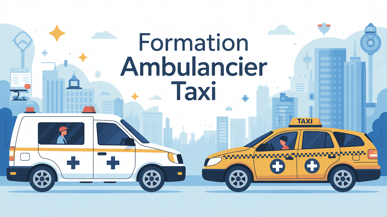 formation ambulancier taxi vecteur modern ambulancier et taxi