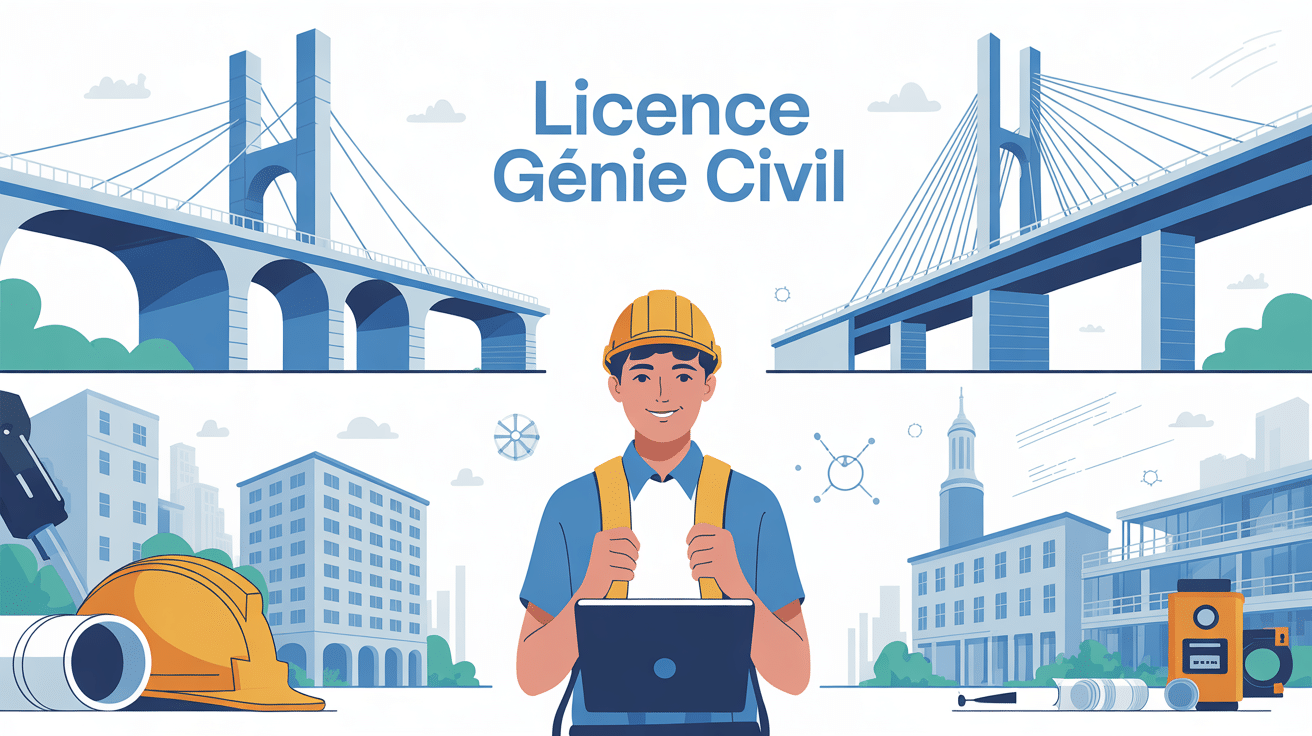 Illustration licence génie civil parcours universitaire et métiers
