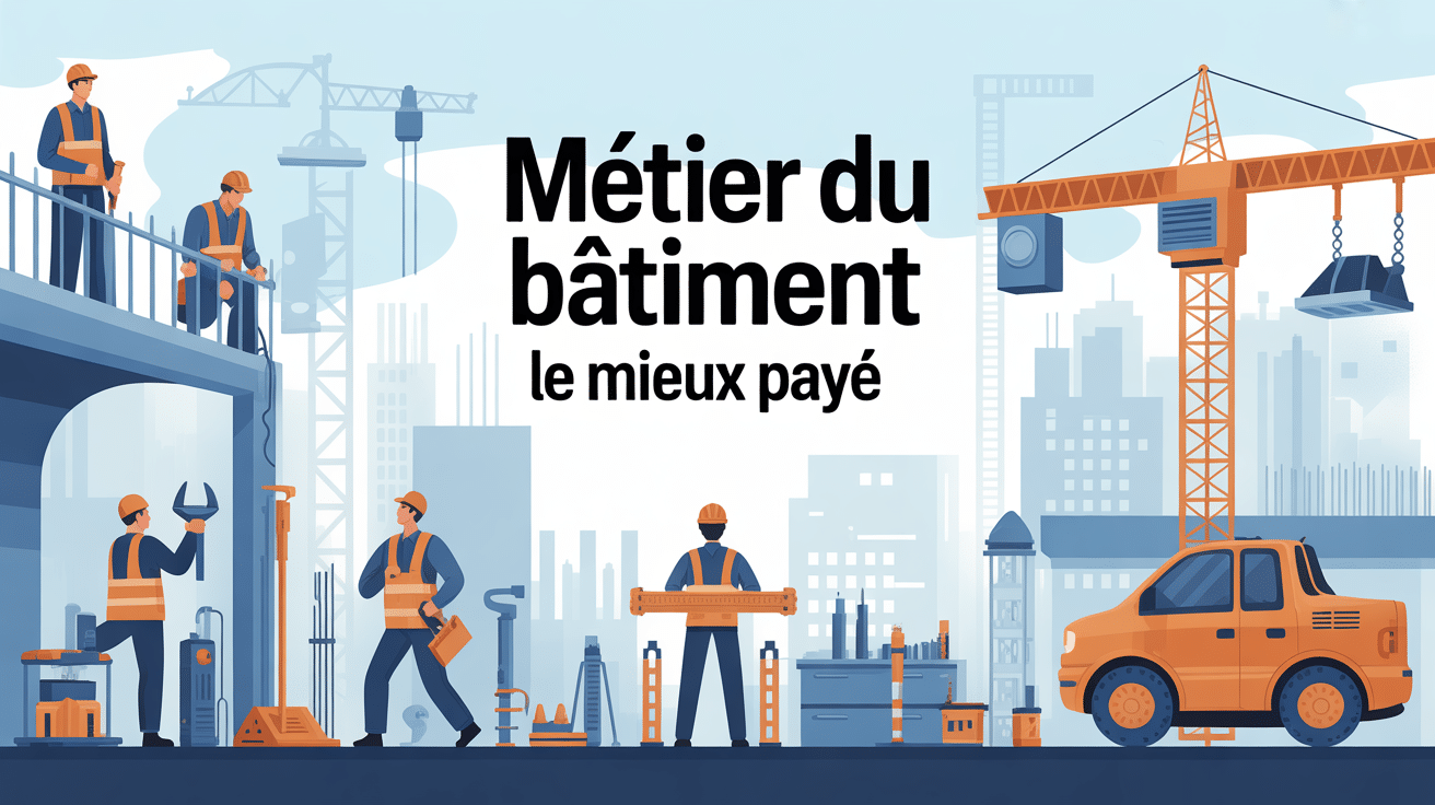 Illustration métier du bâtiment le mieux payé silhouettes chantier