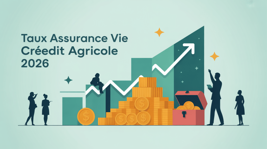 illustration taux assurance vie 2024 crédit agricole stylisée