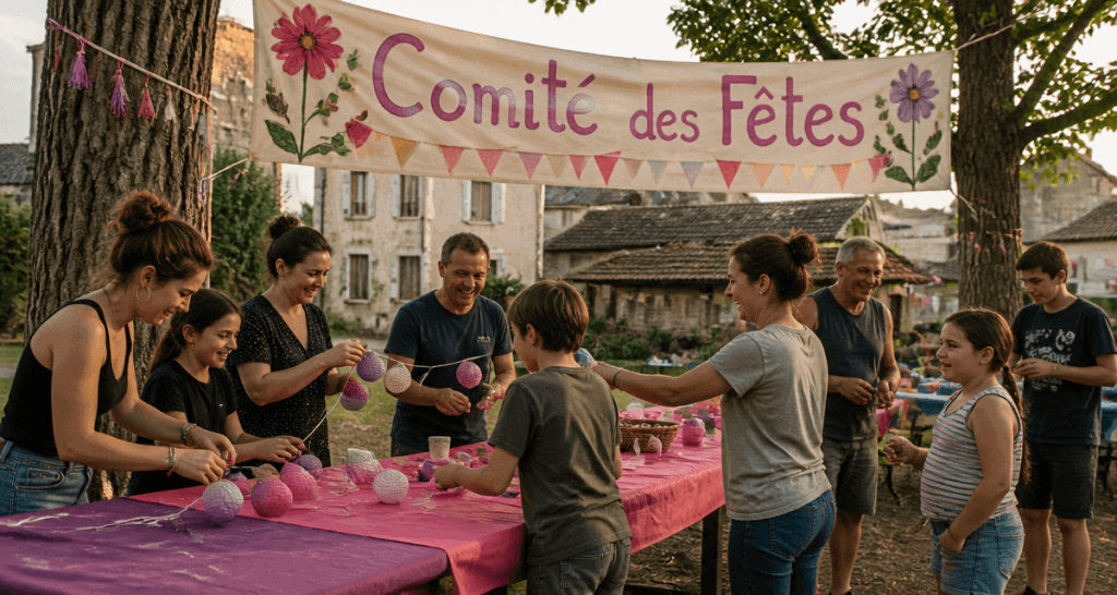 comite des fetes table benevoles fete village