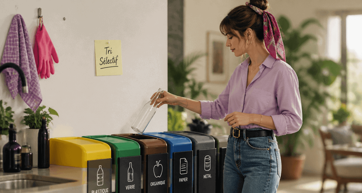 couleur poubelle tri selectif en cuisine