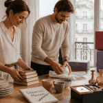debarras maison équipe trie objets cartons
