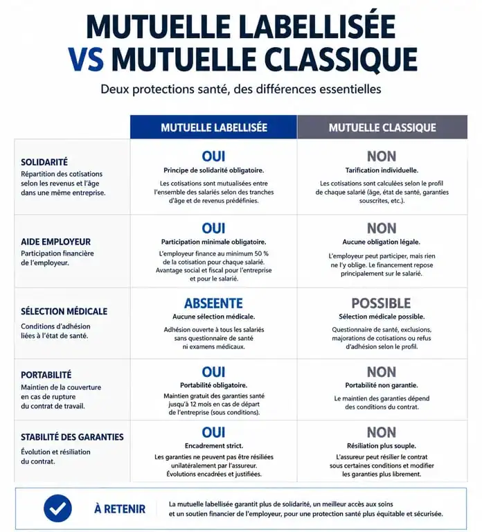 Comparatif mutuelle labellisée et mutuelle classique pour agents de la fonction publique