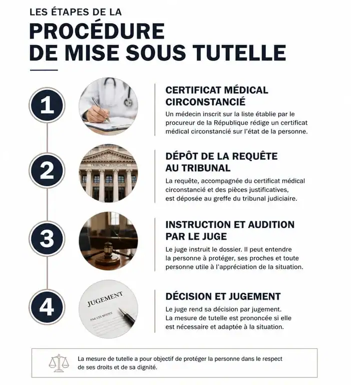 Étapes de la procédure de mise sous tutelle d'un parent