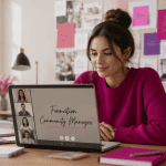 formation a distance community manager, jeune femme ordinateur