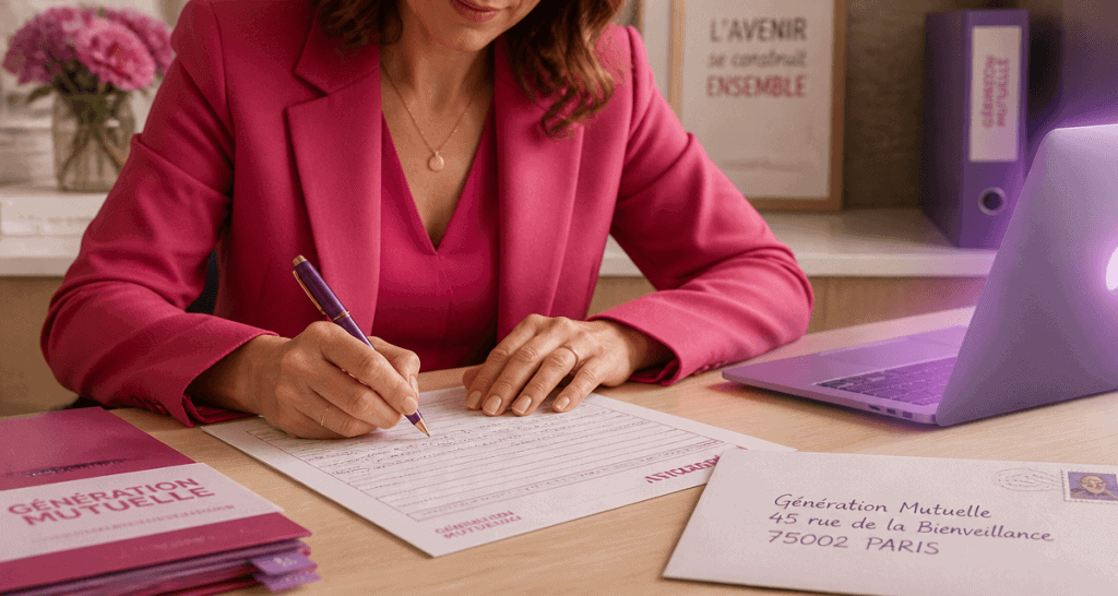 mutuelle generation adresse femme remplit formulaire