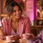 parrainage paypal deux femmes café smartphone