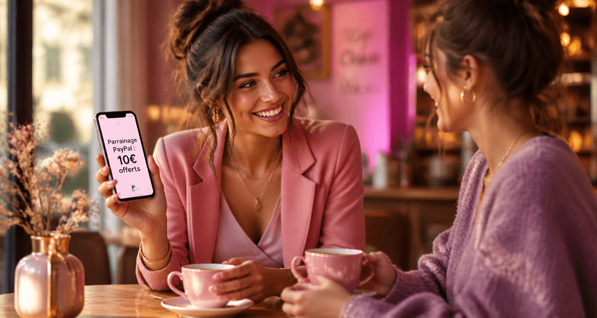 parrainage paypal deux femmes café smartphone