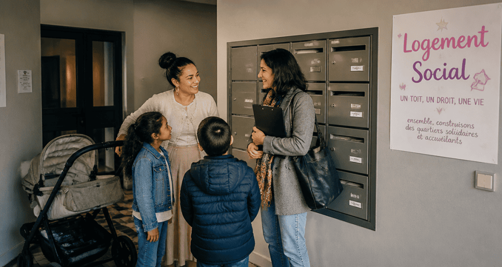 qu est ce qu un logement social scene famille hall HLM